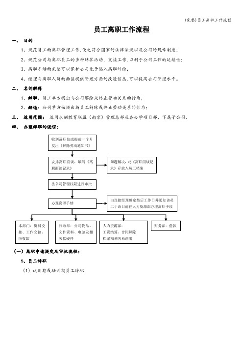 (完整)员工离职工作流程