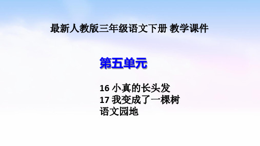 最新人教版三年级语文下册 第五单元《小真的长头发 》《我变成了一棵树》教学课件