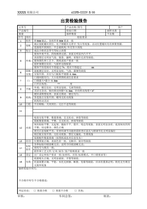 出货检验报告