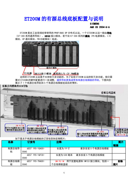 ET200M的有源总线底板配置与说明