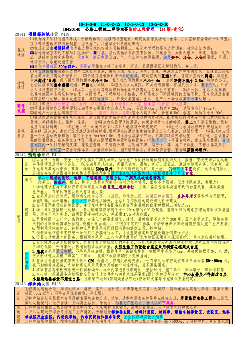 一级建造师《公路工程管理与实务-2014版》考点精华-现场管理(场地、人、材、机)17