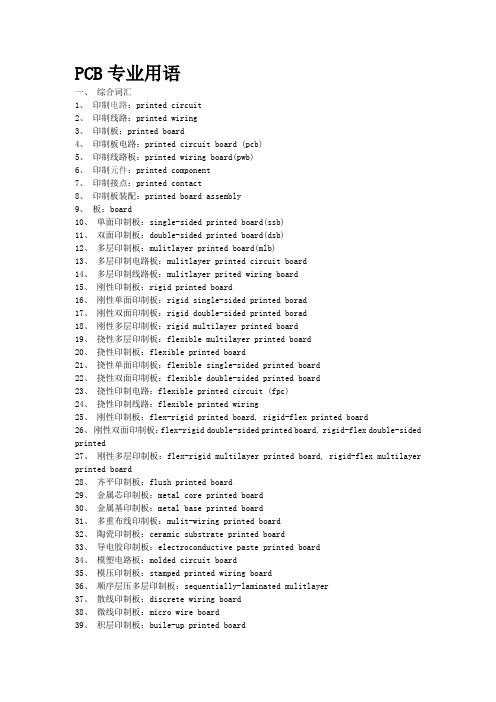 PCB专业用语-中英文对照