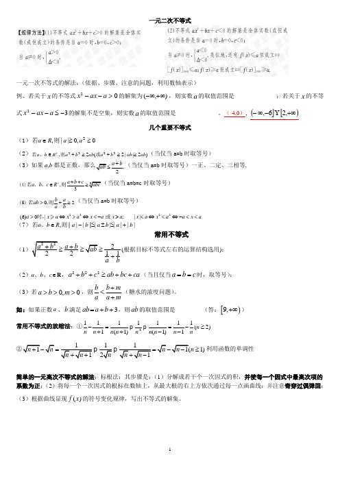 高中 不等式方法(含线性规划)