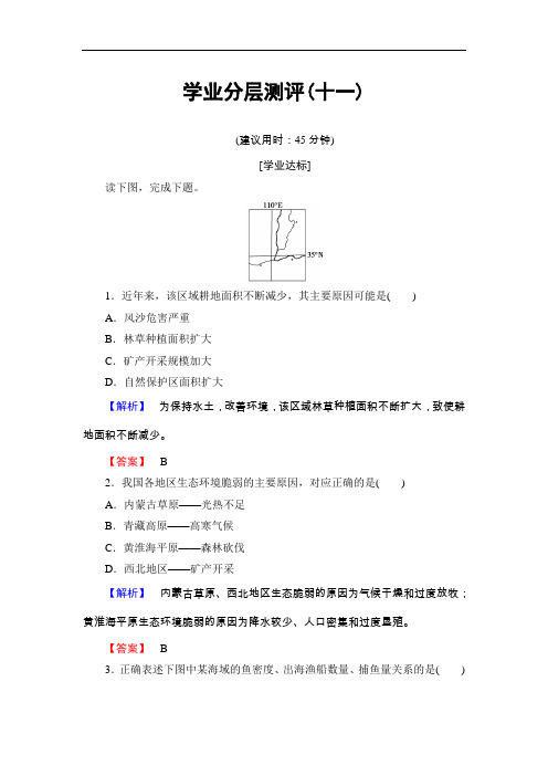 【高中地理】2017-2018学年高二地理选修六学业分层测评卷(14份) 人教课标版2