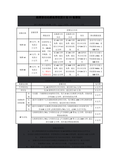 湘潭移动动感地带校园计划09畅聊版