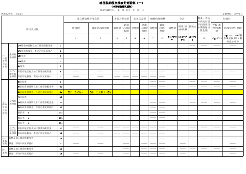 增值税申报表(一般纳税人)空白表格