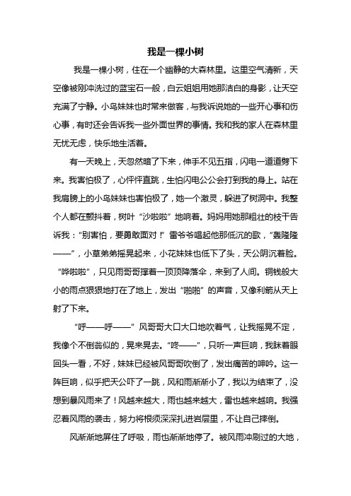 六年级作文：我是一棵小树作文600字