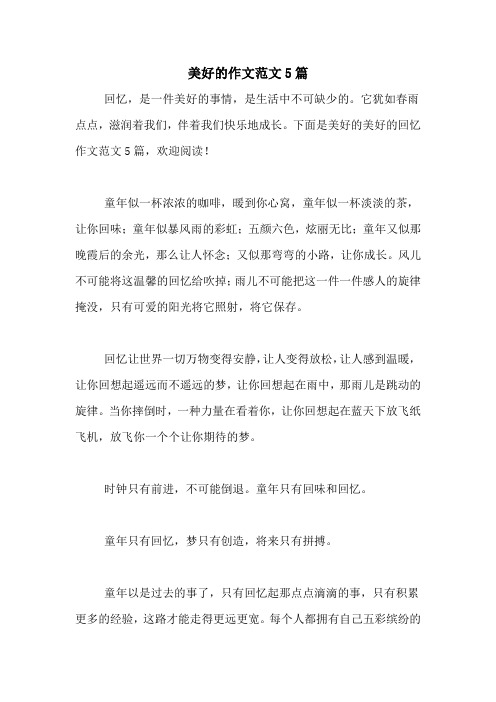 美好的作文范文5篇