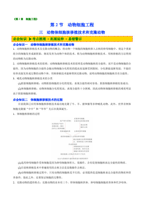 223动物体细胞核移植技术和克隆动物(教师版)