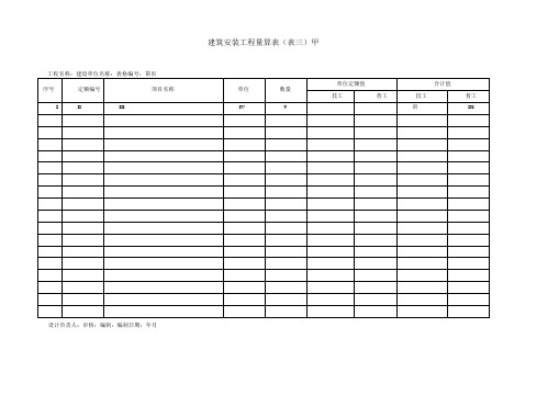 概预算表格(全套)