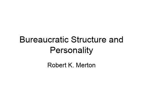 刘亚平 专业英语 刘亚平 专业英语bureaucratic structure and personality