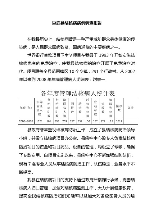 结核病病例调查分析