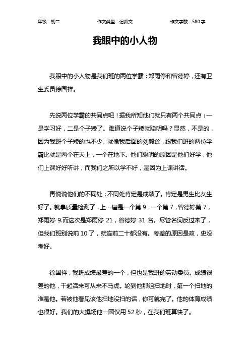 我眼中的小人物作文【初中初二600字】_14