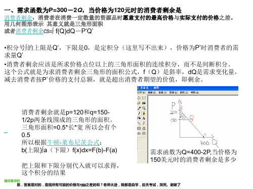 消费者剩余解释讲义.