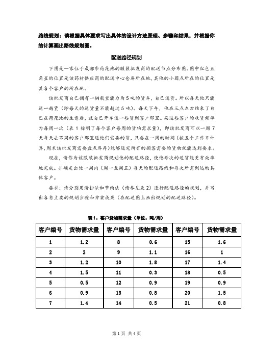 作业1——配送路径规划