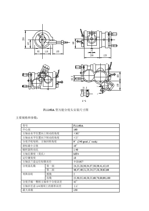 F11160A万能分度头