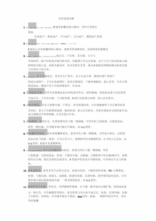 妇科鉴别诊断