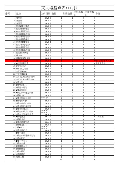 11月灭火器统计表