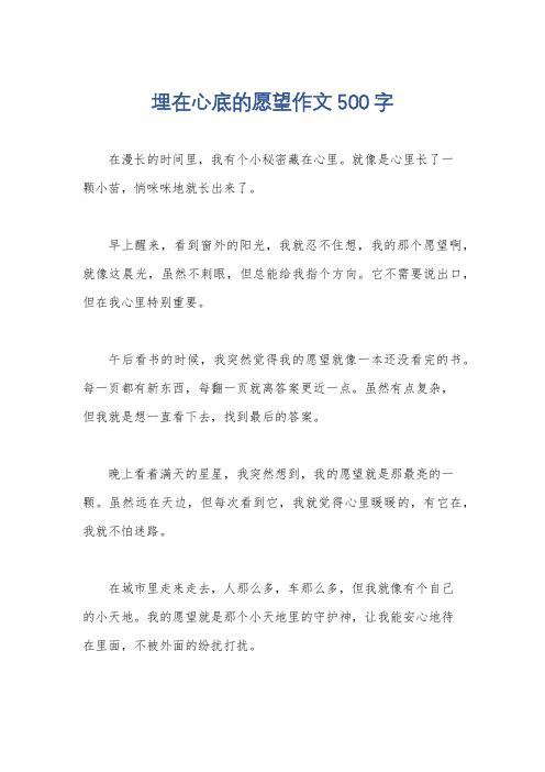 埋在心底的愿望作文500字