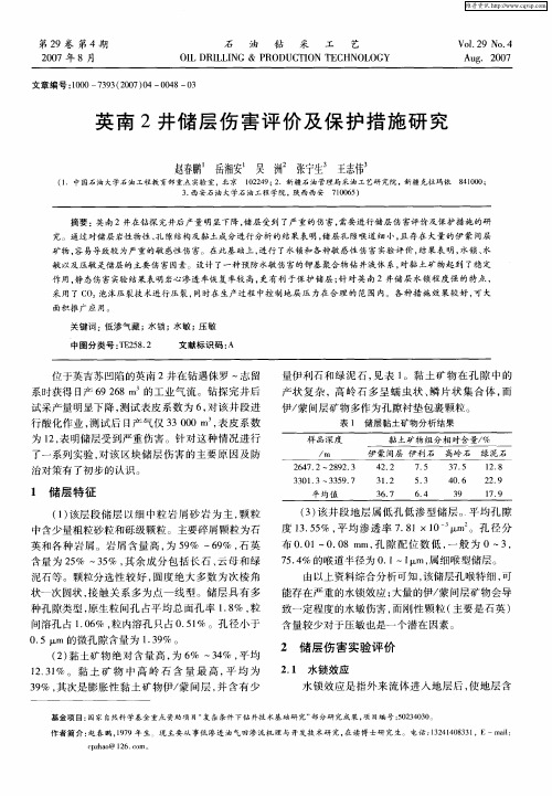 英南2井储层伤害评价及保护措施研究