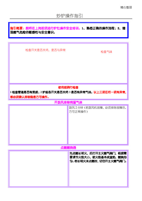 炒炉操作指引