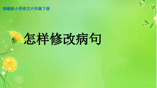 人教部编版六年级下册语文课件怎样修改病句(共17张PPT)