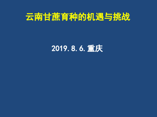 云南甘蔗育种的机遇与挑战