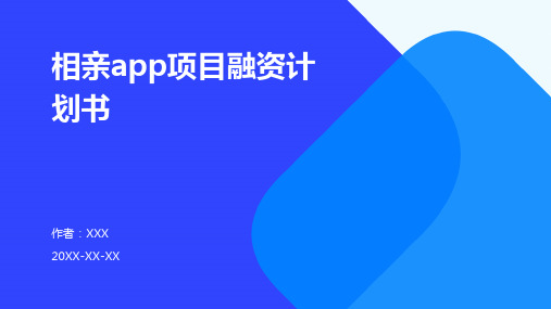 相亲app项目融资计划书