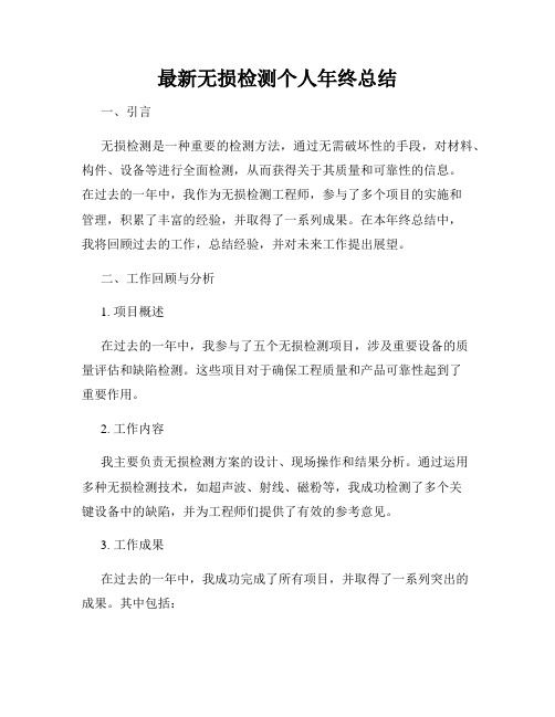 最新无损检测个人年终总结