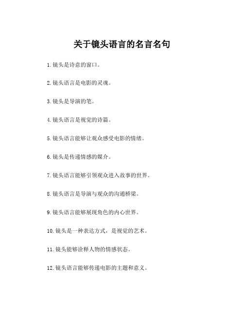 关于镜头语言的名言名句