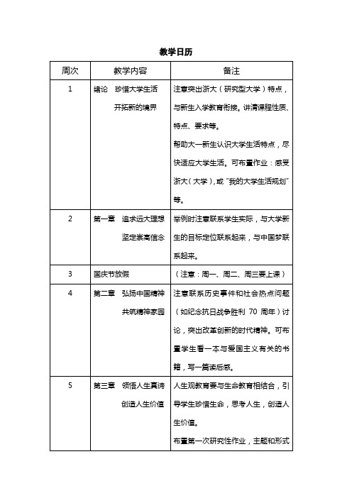 《思想道德修养与法律基础》教学计划