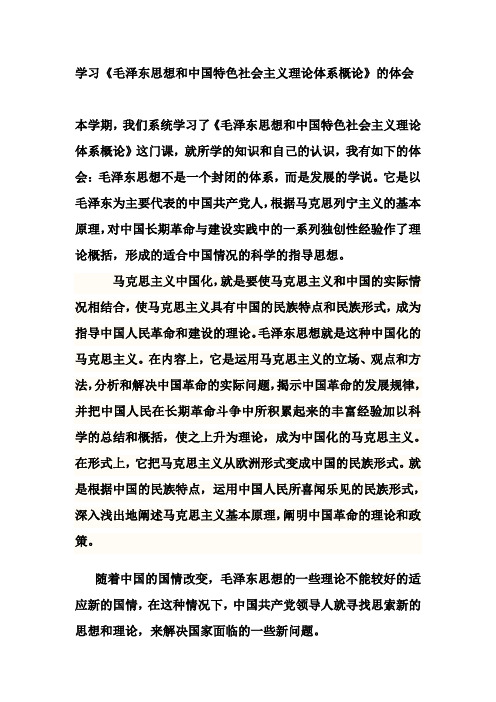 毛中特