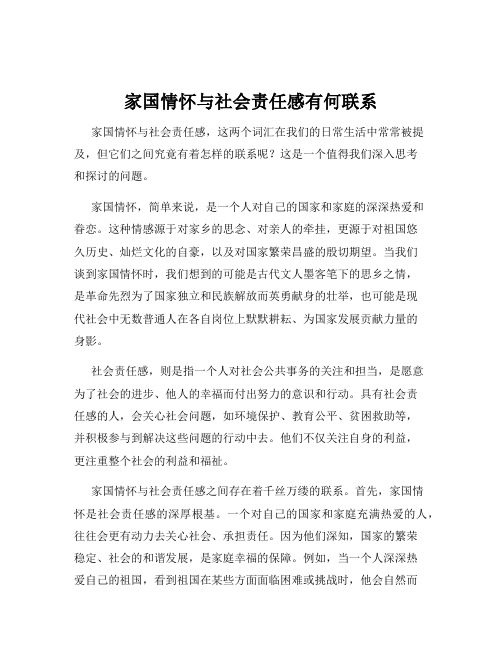 家国情怀与社会责任感有何联系