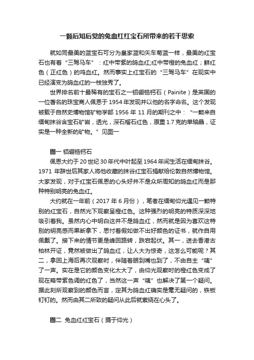 一颗后知后觉的兔血红红宝石所带来的若干思索