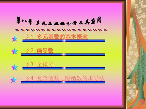 第8章-多元函数微分学及其应用 高等数学教学课件