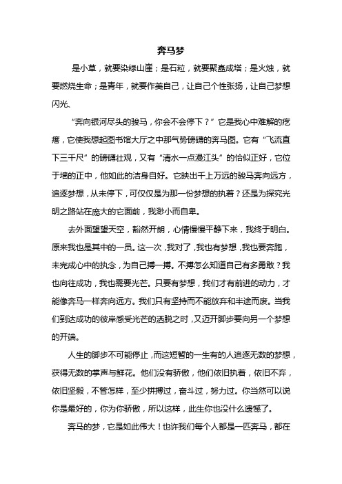 高一作文:奔马梦作文600字
