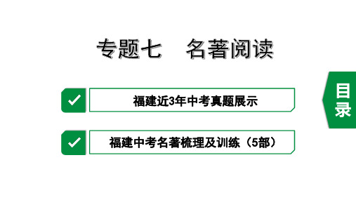 2020年福建中考语文复习专题七  名著阅读