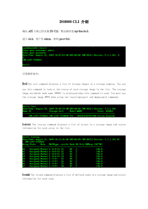 IBMDS8000CLI命令行介绍