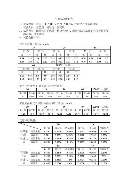 气道试验报告