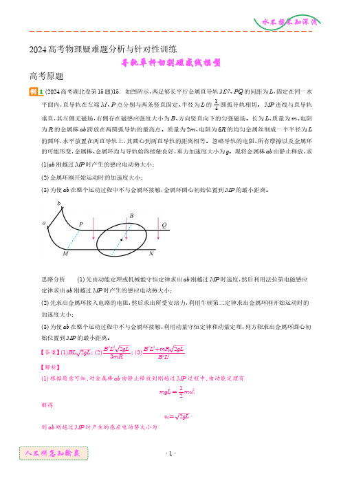 导轨单杆切割磁感线模型(解析版)--2024高考物理疑难题分析与针对性训练