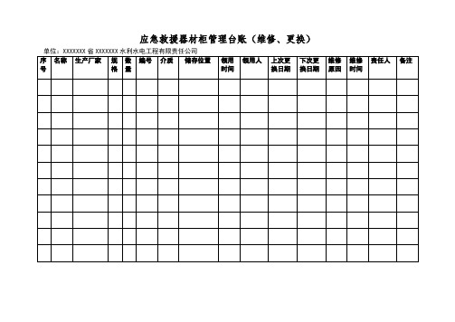 应急救援器材管理台账