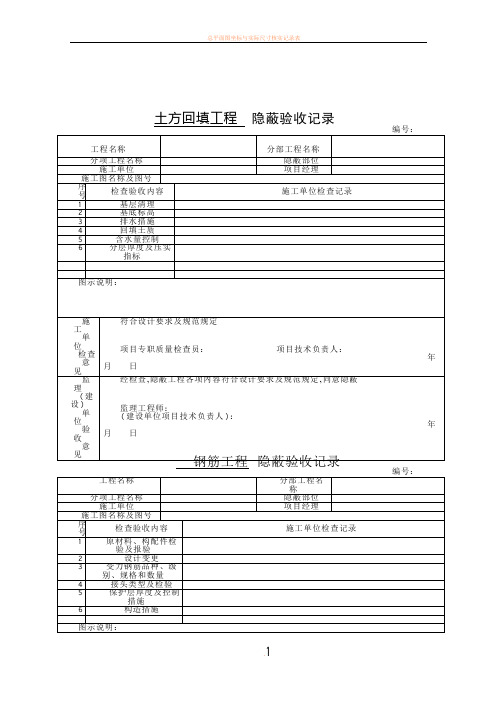 土方回填工程  隐蔽验收记录