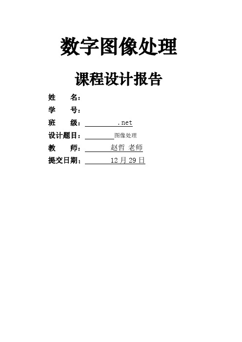 数字图像处理课程设计报告matlab