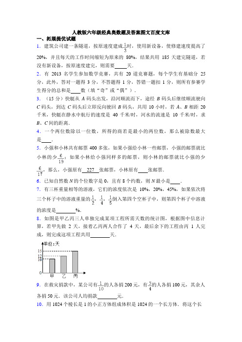 人教版六年级经典奥数题及答案图文百度文库