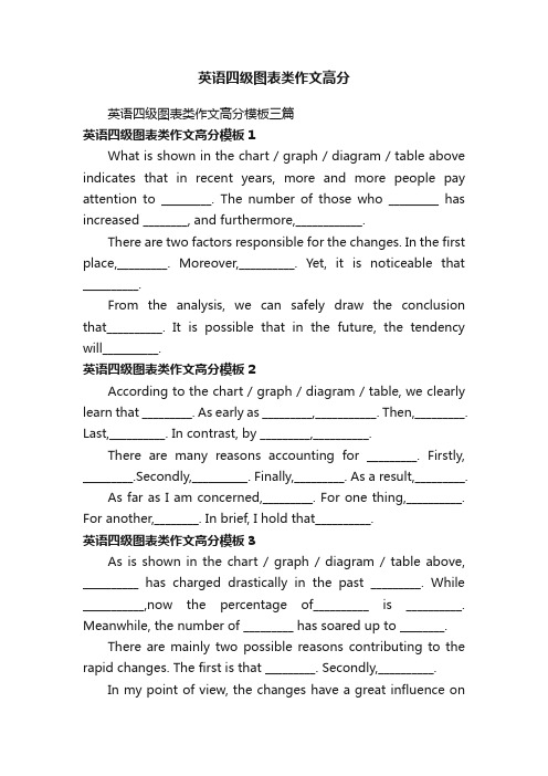 英语四级图表类作文高分