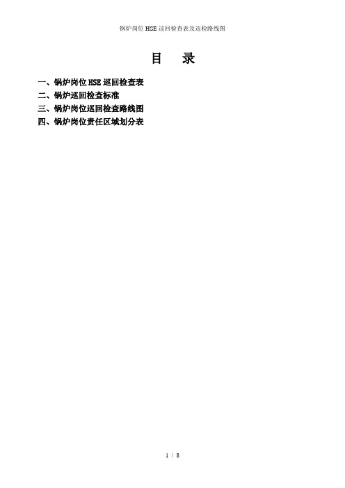 锅炉岗位HSE巡回检查表及巡检路线图