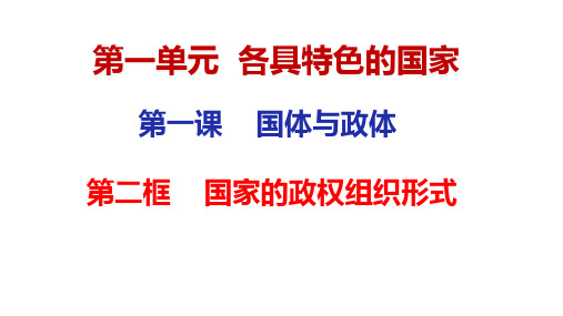 1.2 国家的政权组织形式 高二政治课件(统编版选择性必修1)