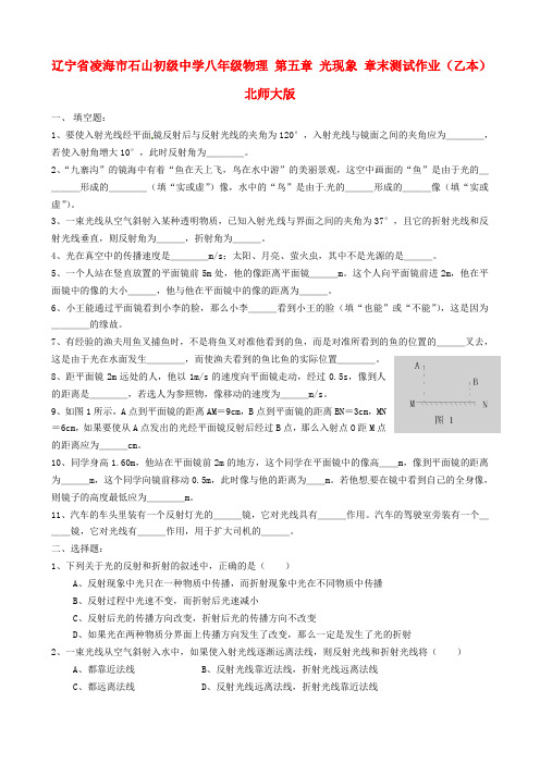 辽宁省凌海市石山初级中学八年级物理 第五章 光现象