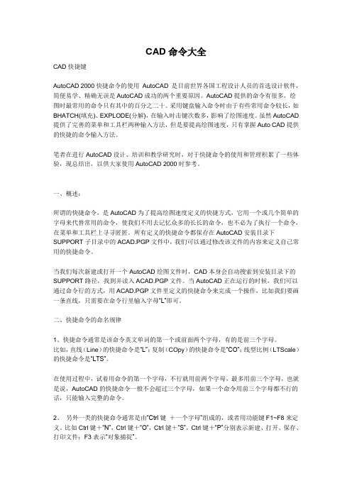 最全CAD2012命令