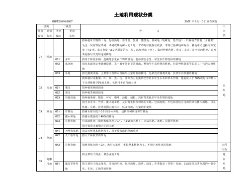 土地利用现状分类及新旧地类编码对照表